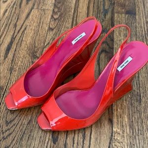 Miu Miu patent wedge. Almost new. Super fun, sexy